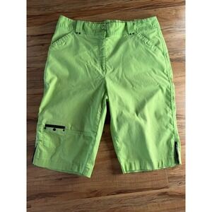 Jamie Sadock Style Lime Green Cargo Bermuda Golf Shorts Women's Size 12